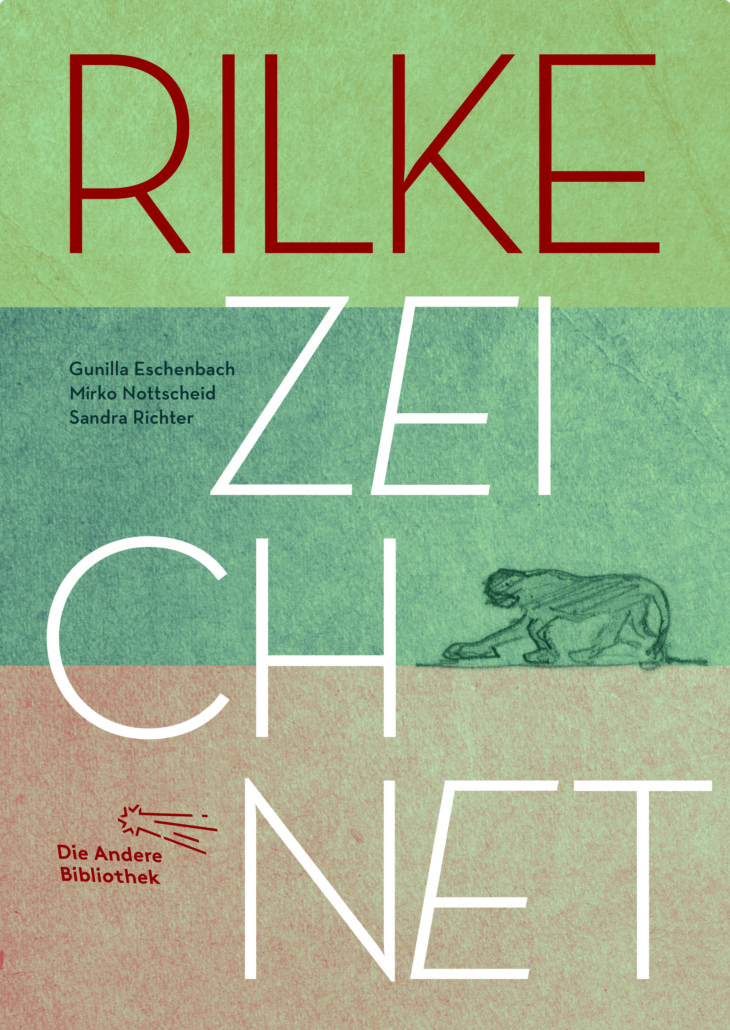 Buchcover eines Buches über Rilke. Im Buch werden Zeichnungen von Rilke gezeigt